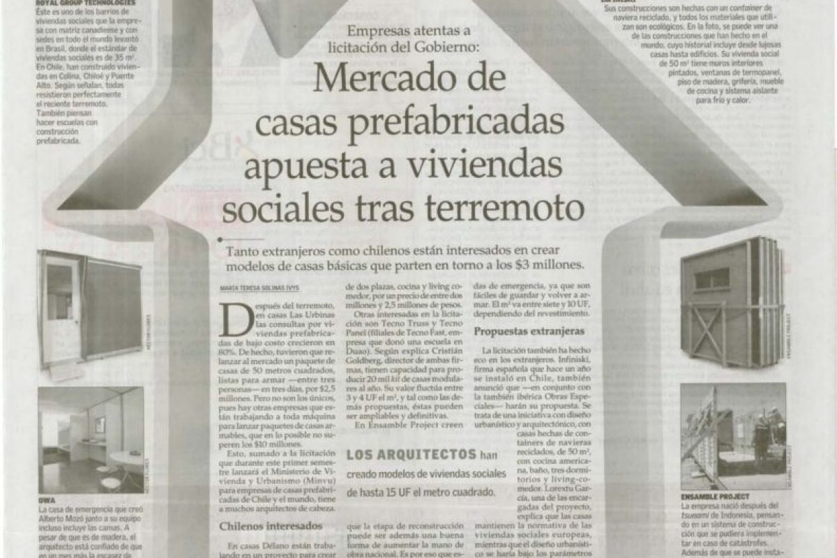 El Mercurio Infiniski Manifesto House Chile